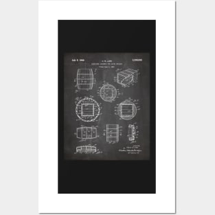 Whisky Barrel Patent - Whisky Art - Black Chalkboard Posters and Art